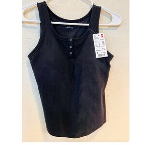 UNIQLO Airism Black Ribbed Bra Tank Top NWT